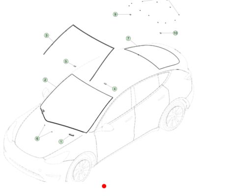 Tesla Model Y Guarnizione bordo parabrezza 1499060-00-B Nero EPDM