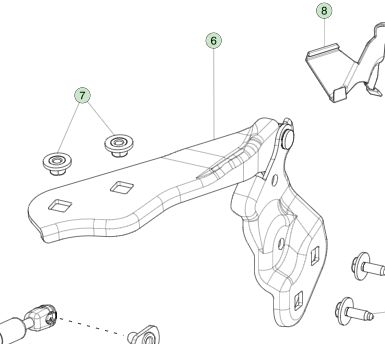 Tesla Model 3 2021 Cerniera attiva cofano destro 1643846-00-A