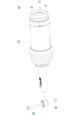 Modulo molla pneumatica adattiva posteriore sinistra per Tesla Model X - Alluminio