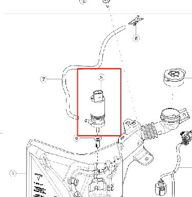 Pompa lavavetri Tesla Model 3/Y 1607953-00-A 12V DC 1.2-1.5 L/min