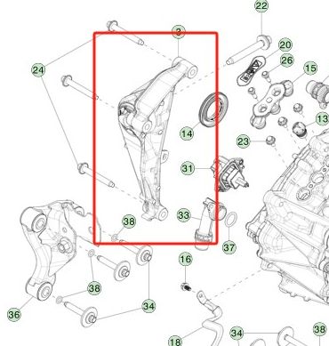 Tesla Model 3/Y Montaggio Anteriore Sinistro 35x15x15cm Lega di Alluminio