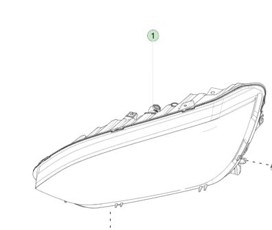 L'assemblaggio del proiettore di illuminazione a sinistra