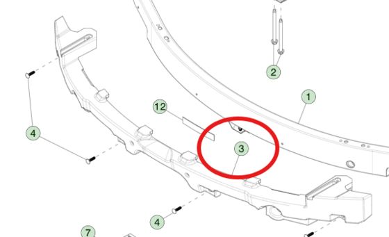 SPUMO DEL FARO DI BUMPER per TESLA MODELLO 3 (2023+) 1741046-00-F